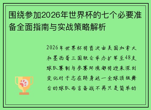围绕参加2026年世界杯的七个必要准备全面指南与实战策略解析